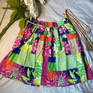 Lilly Pulitzer beautiful vintage patchwork skirt Size 6
